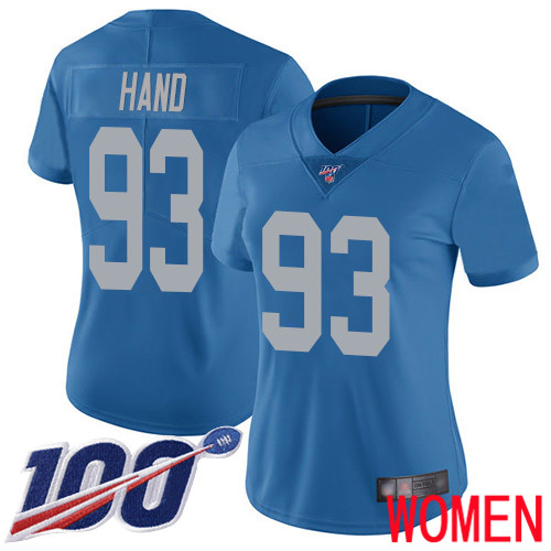 Detroit Lions Limited Blue Women Dahawn Hand Alternate Jersey NFL Football 93 100th Season Vapor Untouchable